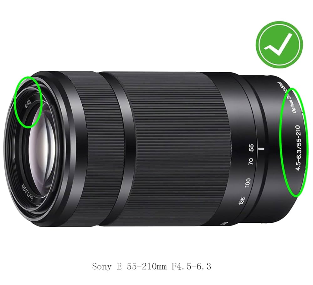 SONY E 4.5-6.3 55-210 OSS望遠レンズ49mmフィルター径 Amazon.com : 49mm Lens Cap Cover Compatible with Sony E 55